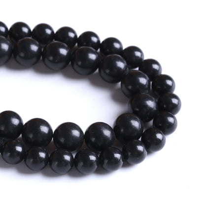 4MM 88PCS Natural Stone Shungite Beads Crystal Loose Beads for Jewelry Making DIY Bracelet
