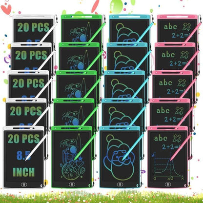20 Pack LCD Writing Tablet for Kids Bulk, 8.5 Inches Reusable Doodle Board, Writing Tablet for Kid, Painting Pads Education Bulk Toys Class Party Favors Gifts for Kids 3-8