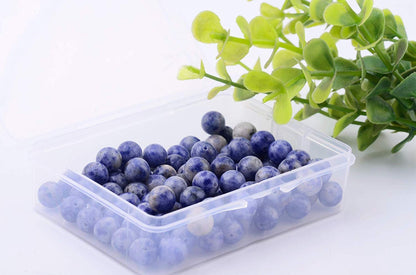 Natural Stone Beads 100pcs 6mm Blue White Sodalite Round Real Stone Beading Loose Gemstone Hole 1mm DIY Charm Smooth Beads for Bracelet Necklace Earrings Jewelry Making (Blue White Sodalite, 6mm)