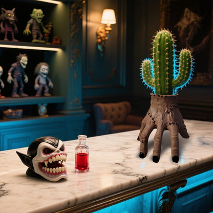 WHNICUST Scary Finger Pen Holder,Horror Hand Prop Planter Pot, Spooky Desk Decor, Funny Horror Office Supplies,Gothic enthusiast housewarming gift