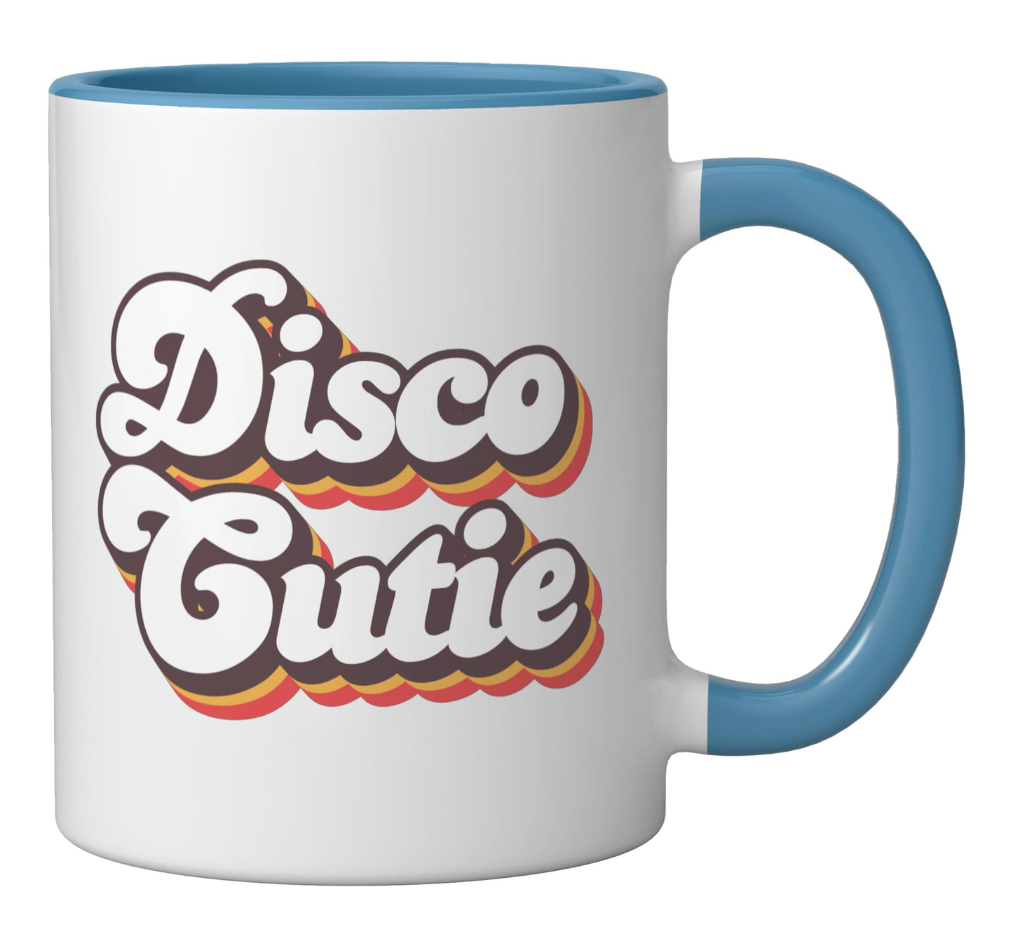 Roller Disco Outfit 70s Costume For Women Ceramic Mug, Blue/White