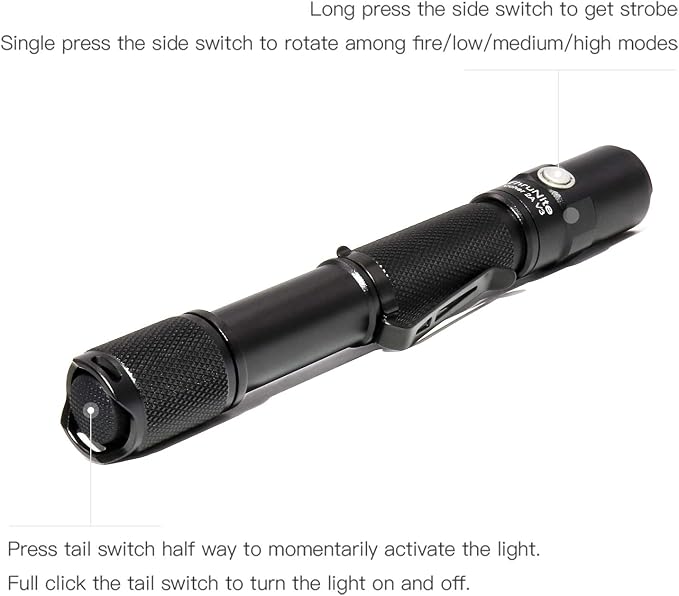 ThruNite Archer 2A V3 LED Flashlight, High Lumens AA Flashlight, IPX8 Waterproof Dual Switch Bright Flashlight for Hiking Emergency Power Outage - Cool White