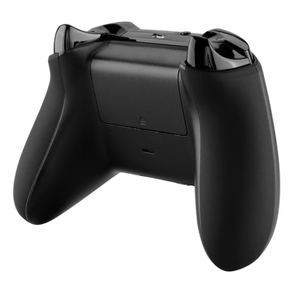 eXtremeRate Black Soft Touch Grip Back Panels, Comfortable Non-Slip Side Rails Handles, Game Improvement Replacement Parts for Xbox One X & S Controller (Model 1708) - Controller NOT Included