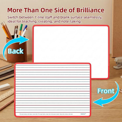 Magnetic Dry Erase Boards 6 Pack for Kids, Double Sided Small Whiteboard Lap Boards 9x12, Lined & Blank Magnetic White Boards for Classroom, Homeschool, Students & Teachers
