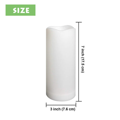 Waterproof Outdoor Flameless Pillar Candle with Timer Battery Operated Electric LED Candle Set for Gift Home Décor Party Wedding Supplies Garden Halloween Christmas Decoration, 1 Pack, 3” x 7”