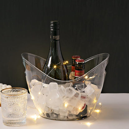 2 Pcs Ice Bucket 4 Liter Champagne Wine Bucket Clear Acrylic Beverage Tub Party Drinks Ice Tub for Wine, Champagne or Beer Bottles Bar Supplies