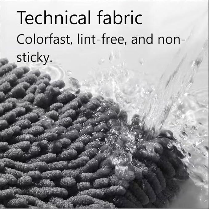 Dog Towel | Quick Dry Ultra Absorbent Microfiber Shammy | Extra Large 24.41x9.06 Dog Bath Towel with Hand Pockets | Dog Drying Towel for Dogs & Cats | Grey, Yellow, Blue (Yellow)