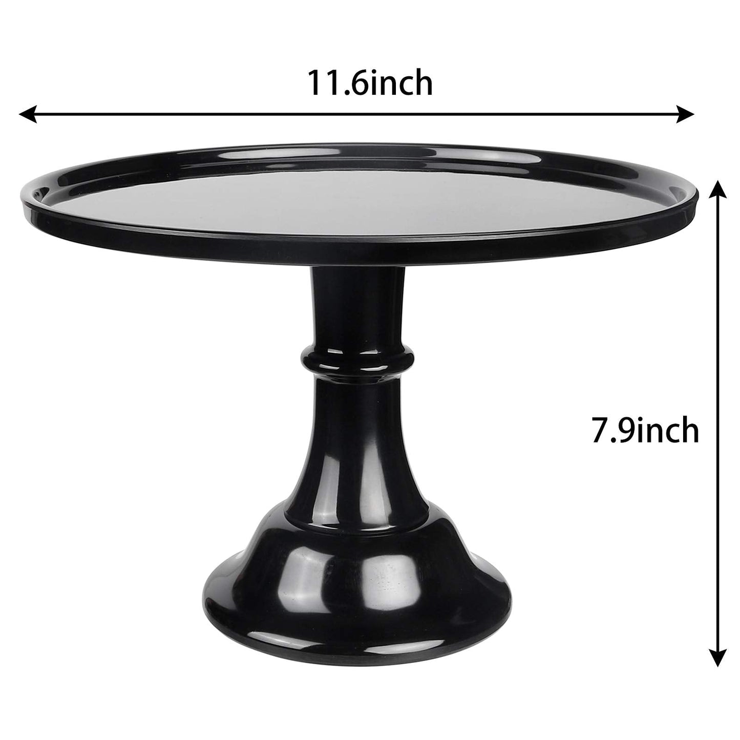 KLASKWARE Round Cake Stand Black 11" Melamine Cake Display Stand Dessert Cupcake Display Tray for holiday,Graduation,Wedding,Birthday,Party,Baby Shower,Anniversary,Ceremony,Christmas