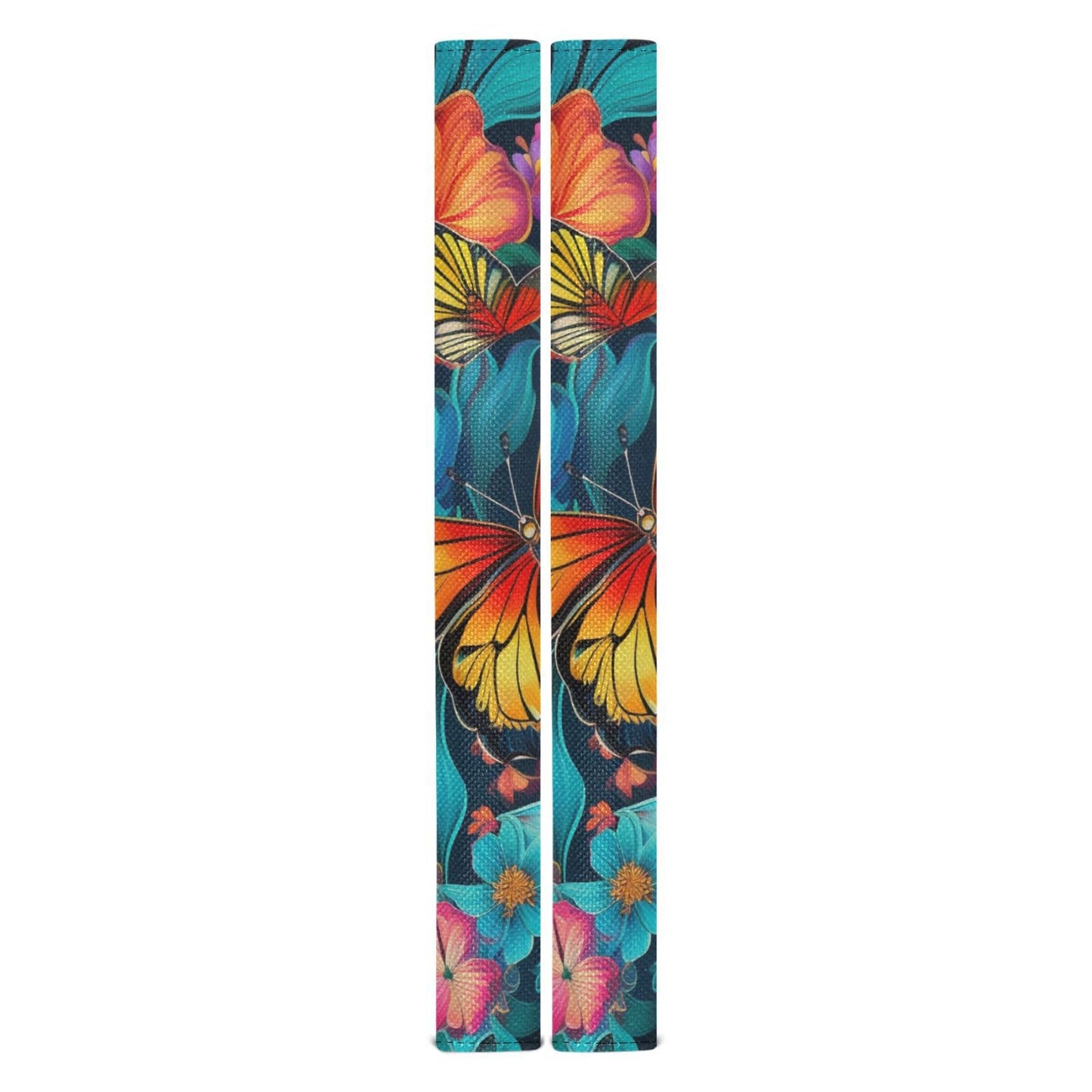 QwThum Butterfly Blue Flowers Refrigerator Handle Covers Set of 2 Door Handle Covers for Fridge Oven Microwave Appliance Washable Decor Non-Slip Dishwasher Door Cloth Protector 14x5.5in