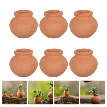 HANABASS 6pcs Mini Terracotta Pots Miniature Flower Pots Compact Containers for Crafts DIY Garden Plants Office Decor Mini House Accessories 1.5X1.5 Inch
