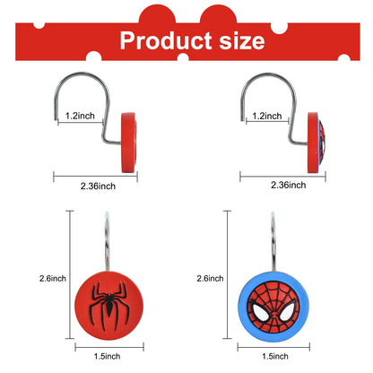 CTOHN 12 Pieces Spider Shower Curtain Hooks Rings, Decorative Shower Hooks for Shower Curtain, Stainless Steel Decorative Shower Hangers Rings for Bathroom