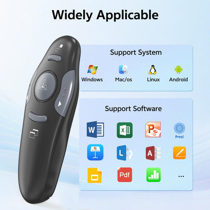 [4 Units] Presentation Clicker with 4 Cases: PowerPoint Wireless Presenter Remote USB Type C Rechargeable Red Laser Pointer Clickers Computer Project Mac PPT Slideshow Google Slide Advancer