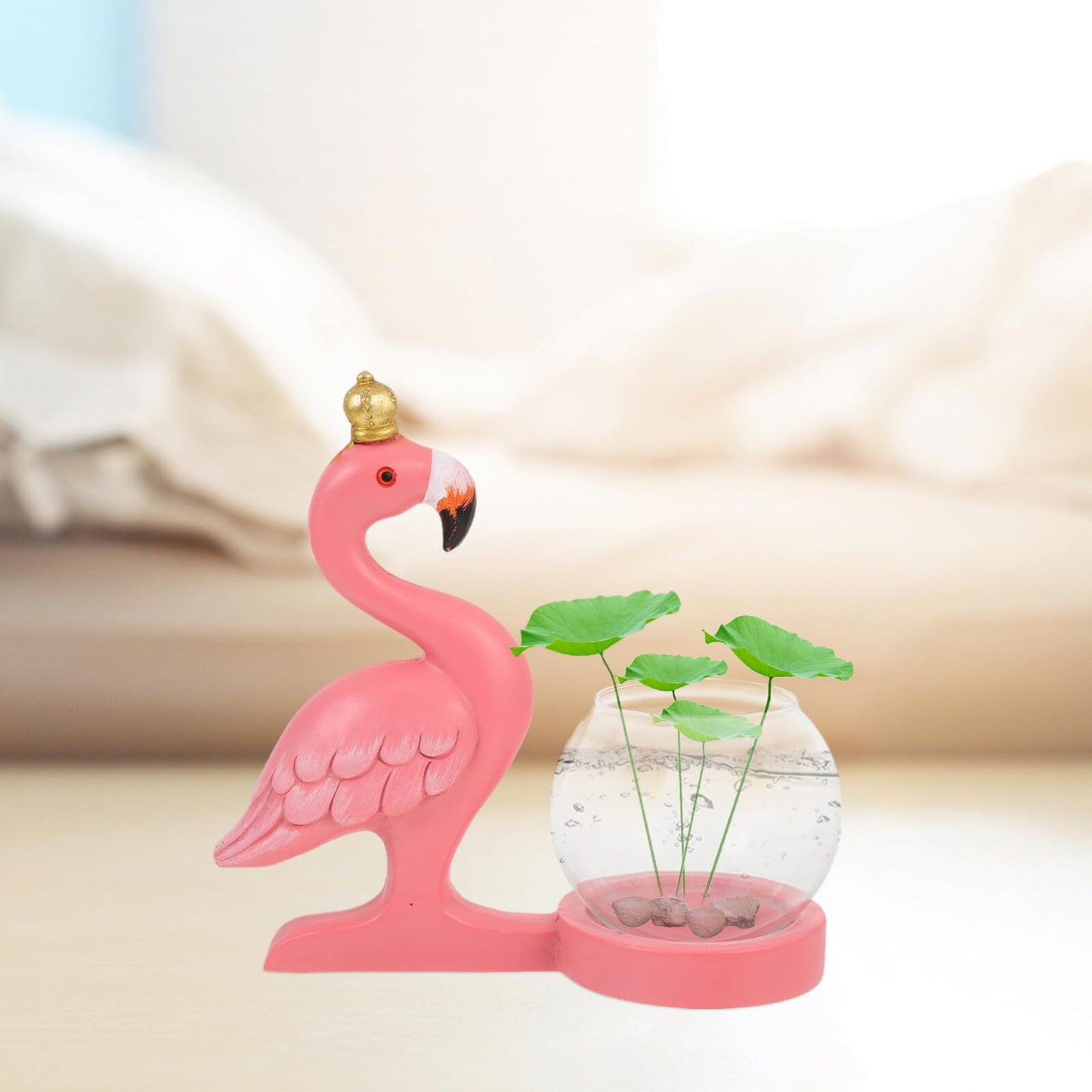 Homoyoyo Flamingo Hydroponic Plants Vase Glass Flower Vase Desktop Terrarium Plant Container for Home Centerpieces Decorative Use
