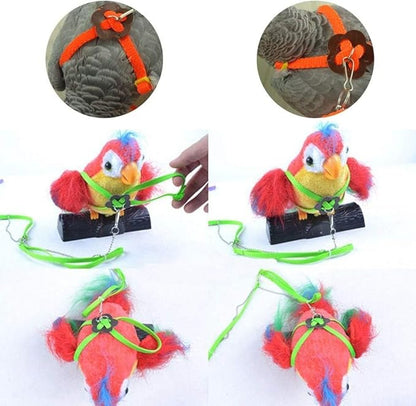 Adjustable Harness Leash for Birds 2Pack Nylon Anti-bite Outdoor Training Walking Control Rope for Parrot African Grey Cockatoo Macaw Ringneck Parakeet Cockatiel Reptile Lizard (Yellow+Green)