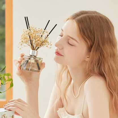 COCODOR Preserved Real Flower Reed Diffuser/Black Cherry / 6.7oz(200ml) / 2 Pack/Reed Diffuser Set, Oil Diffuser & Reed Diffuser Sticks, Home Decor & Office Decor, Fragrance and Gifts