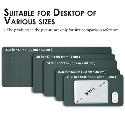 Large Desk Mat - 47.2"x 17" Non-Slip PU Desk Pad for Office and Home - Ideal for Large Mouse Pad and Desk Mats on Top of Desks(Dark Green)