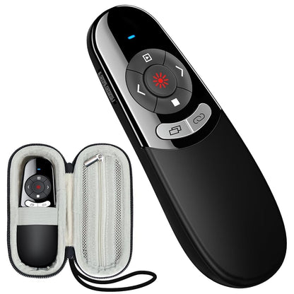 2 in 1 Type C USB Presentation Clicker with Carry Bag, Wireless Presenter Remote PowerPoint Clicker for Computer Presentations, Slide Advancer for Mac Laptop