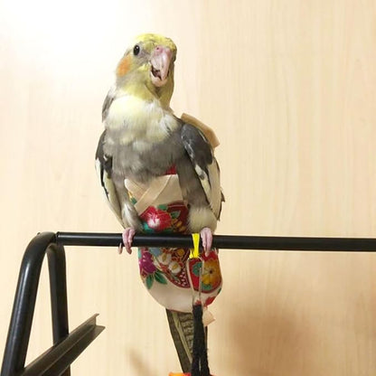 Bird Flight Suits Diapers, Parrot Flight Suits Diapers for Quaker Parakeets Cockatiels Flight Suits, Parrot Clothes (Almond B,Sulphur-Crested Cockatoo)