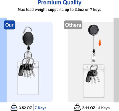30 Pack Heavy Duty Retractable Badge Reel with Waterproof Vertical Name Badge ID Card Holders and Key Ring for Card Keychain Badge Holder