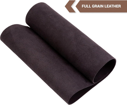 Shkira 6''X12'' Premium Crazy Horse Genuine Black Leather Sheets for Crafts Square - 2.0MM Thick Genuine - Thick Cowhide Leather Pieces Square Sheet for Crafts