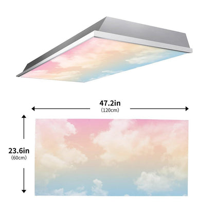 2PCS Magnetic Fluorescent Light Covers - Evening Glow Cloud Filters for Classroom & Office Drop Ceiling Lights, 4x2Feet
