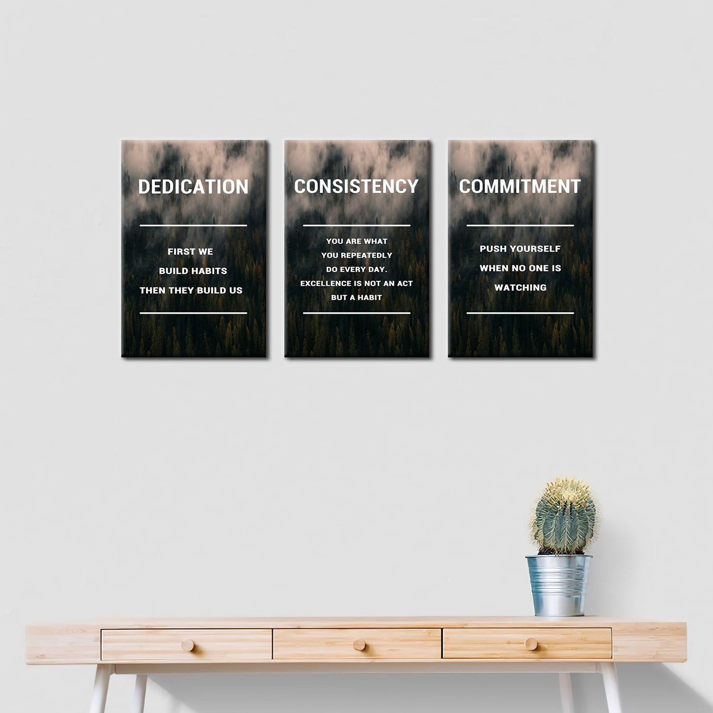 Motivational Canvas Posters Print Wall Art 3 Pieces Inspirational Entrepreneur Quotes Positive Signs Picture Painting Artwork for Modern Home Bedroom Teens Room Gym Stretched and Framed [48''Wx24''H]