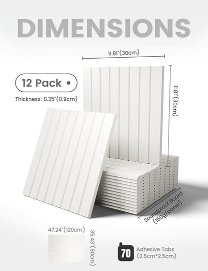 Fluxynara Large Felt Bulletin Board 48" x 36" Cork Board Alternative-12 Pack with 70 Safe Removable Adhesive Tabs, Cork Boards for Walls Cork Board for Home Office Classroom Pin Board (Milky White)