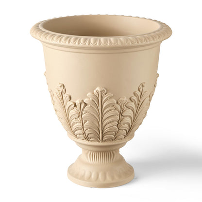 ARBORA 17" Paris Urn Polyresin Indoor and Outdoor Planter with Cream Finish - Durable, Weatherproof, Lightweight, Large Plant Pot for Patio, Garden, Deck, Entryway