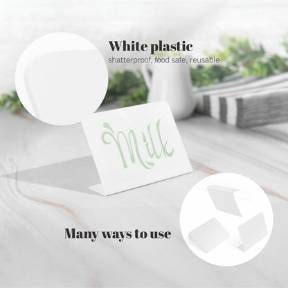 Set of 15 Mini Whiteboard, Small Dry Erase Food Signs 3 x 4 inches - Desktop Signs for Party Buffet, Food Display Card, Tabletop Chalkboards for Kitchen, Standing Menu Black Boards for Wedding