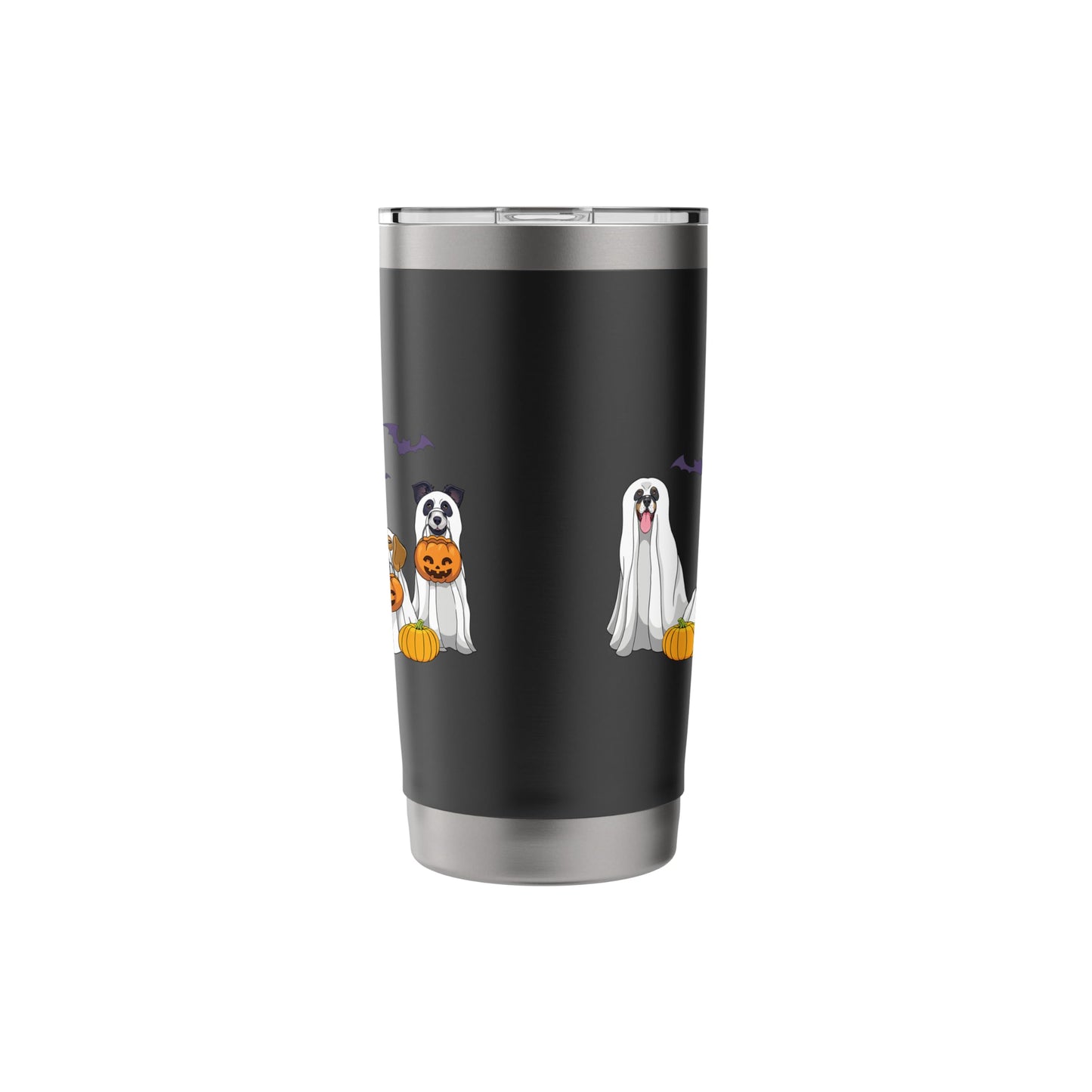Halloween Dogs Ghost Pumpkins Spooky Dog Lover Gift Stainless Steel Insulated Tumbler