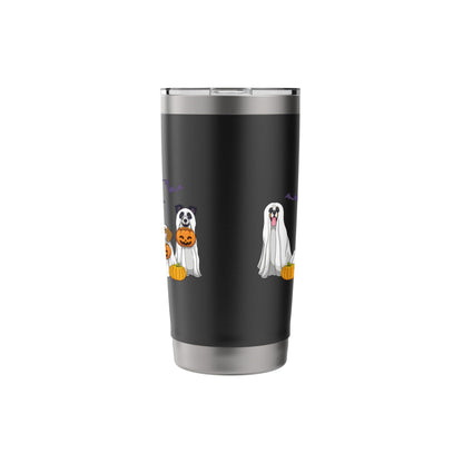 Halloween Dogs Ghost Pumpkins Spooky Dog Lover Gift Stainless Steel Insulated Tumbler