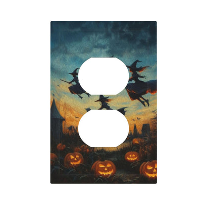 Decorative Art Light Switch Covers Halloween Sky 1 Gang Single Duplex Outlet Wall Plate Switchplate Electrical Faceplate for Home Decor