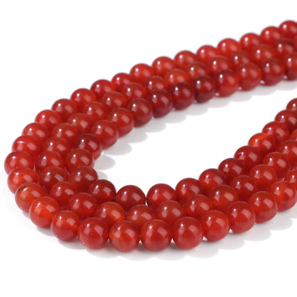 Risyfjew 100PCS 8mm Natural Carnelian Beads Gemstone Round Loose Beads for Jewelry Making Chakra Crystal Stone Beads for Bracelets Necklace Earrings Making Supplies (100pcs/Strand)
