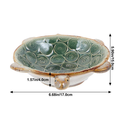 PACKOVE Ceramic Turtle Jewelry Plate Tray Organizer 6.69X5.11X1.57In for Rings Earrings Necklaces Bracelets Decorative Trinket Dish Desktop Storage
