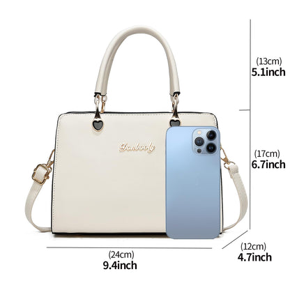 Xiaoyu Fashion Purses and Handbags for Women Elegant Crossbody bag Ladies Top Handle Satchel Shoulder Bags 2-Piece Set Small Totes (White2)
