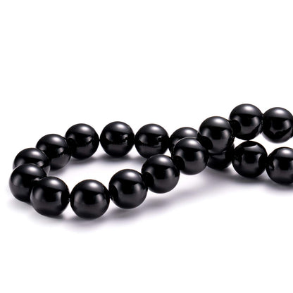 BEADIA Natural Black Onyx Stone Round Loose Semi Gemstone Beads for Jewelry Making 4MM 89PCS