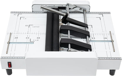 Booklet Maker A3 Paper Folding Binding Machine, MAX 11.7"×16.5" Paper Folder Stapler Machine, 2 in 1 Multifunctional Automatic Book Maker Stapling Machine for Schools Print Stores Offices Factory