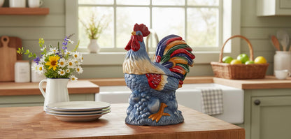 Cosmos Gifts 31994 Farmhouse Fruitful Rooster Cookie Jar/Candy Jar