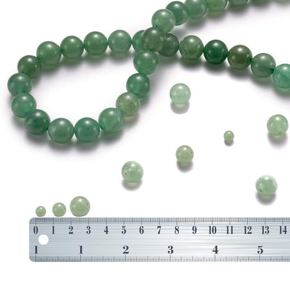 BEADIA Natural Green Aventurine Jade Stone Round Loose Semi Gemstone Beads for Jewelry Making 6MM 61PCS
