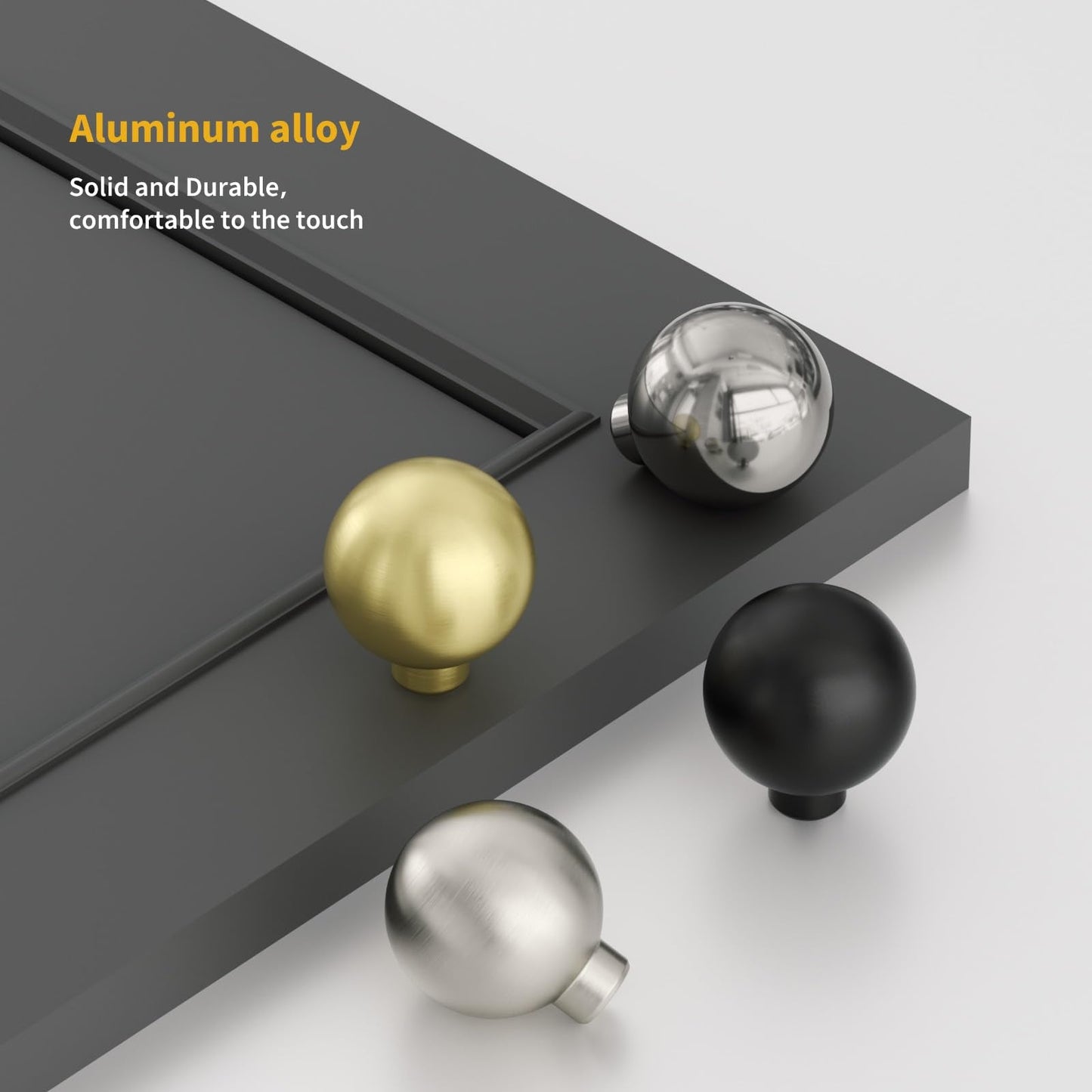 Goldenwarm 10 Pack Matte Black Cabinet Knobs Kitchen Dresser Drawer Knobs Round Ball Hardware for Cabinets Single Hole
