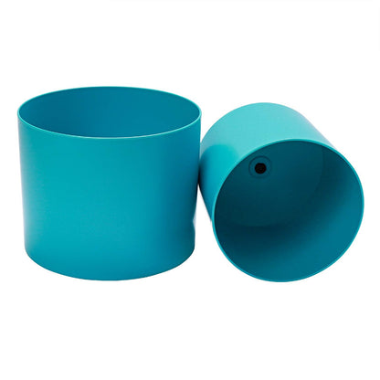 AISHN Plastic Planters, 8/10 Inch Plant Pot, Outdoor Modern Decorative Plastic Pots with Drainage Hole for House Plants, Succulents, Flowers, and Cactus.(Blue)