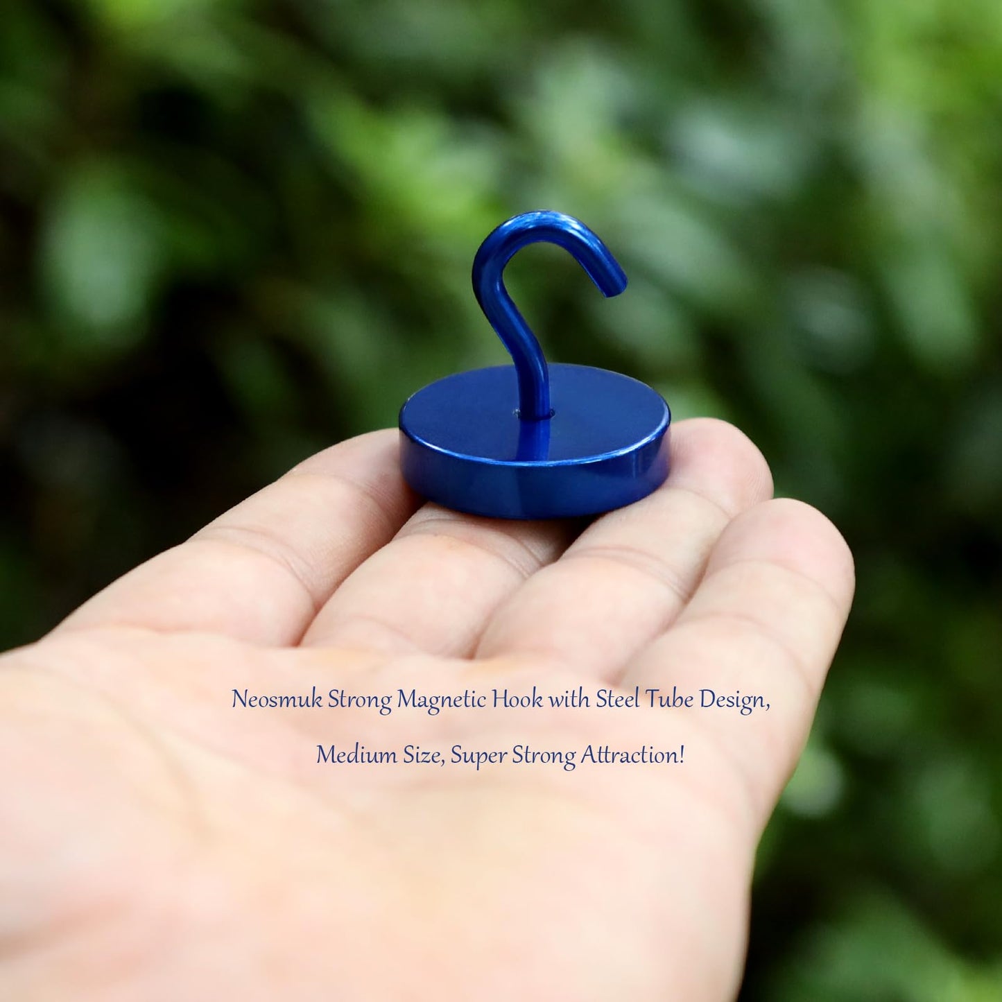 Neosmuk Magnetic Hooks Steel Tube Design for Cruise,100lb+ Navyblue,10 Pack