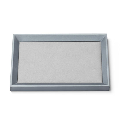 Oirlv Genuine Leather Microfiber Jewelry Tray - Flat Stackable Organizer for Necklaces, Bracelets, Rings & Earrings