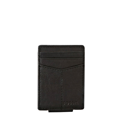 Fossil Men's Ingram Leather Magnetic Card Case with Money Clip Wallet, Slim Wallet for Men, Black