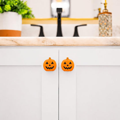 Knobēz 12pk Jack o Lantern Decorative Knob Covers for Halloween Decor