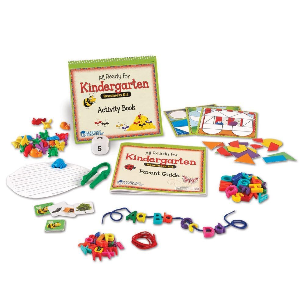 Learning Resources All Ready for Kindergarten Readiness Kit - Classroom Must Haves, Toddler Activities, Homeschool Supplies, Learn to Read, Spelling , Alphabet Kindergarten Workbook