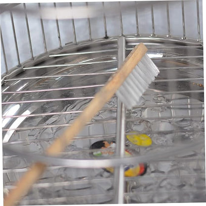 1pc Bird Cage Cleaning Brush Handle and Bristle Tool for Effortless Bird Dropping Cleanup for All Cage Types Easy Storage and Reach