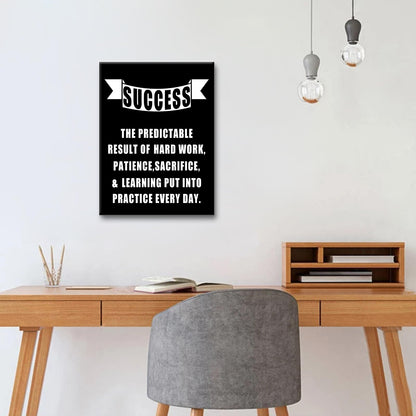 Motivational Canvas Wall Art Positive Sign Success Print Poster Entrepreneur Quotes Picture Painting for Office Class Room School Wall Decoration Stretched and Framed [18''Wx24''H]