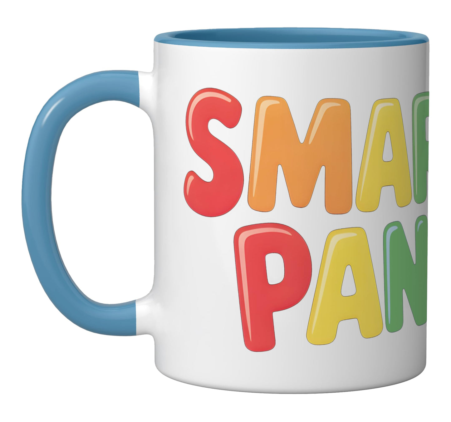 Funny SMARTIE PANTS Smarty Genius Braniac Nerdy 100 Days Ceramic Mug, Blue/White