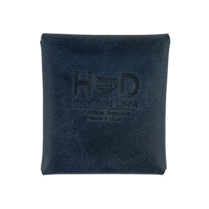 Hide & Drink, Leather Minimalist Coin Pouch, EarPods Case, SD Card Holder, Wallet and Cash Organizer, Handmade Includes 101 Year Warranty (Slate Blue)